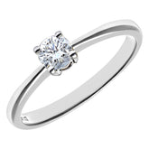 0.25ct Round Diamond 4-Prong Set Solitaire Engagement Ring in UK Hallmarked 9ct White Gold